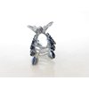Generic Medium silver metal heart crystal hair claw clip bridal clip medium/fine hair (Primary color: Blue), 1 Count (Pack of 1)