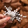 Gorais Opal Bride Wedding Hair Comb Silver Crystal Bridal Hair Piece Beaded Hair Accessories for Women and Girls