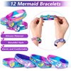 Golray Mermaid Party Favors Birthday Supplies Girls, Necklace Silicone Bracelet Gift Bag Sticker Keychain Ring Hairpin, Pinata Filler Goody Bag Stuffer Classroom Prize Kids Little Mermaid Party Decor