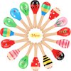 24 Pieces Mini Maracas Toys Mini Wood Festival Maracas Party Favors Colorful Maracas Mini Mexican Maracas Shakers Noisemakers for Cinco de Mayo Fiesta Mexican Themed Birthday Gift Party Favors