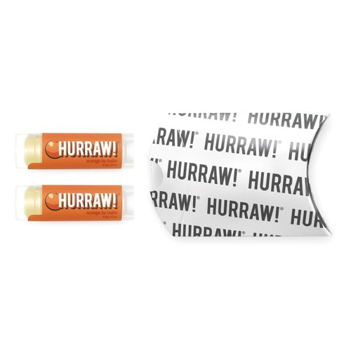 Hurraw! Orange Lip Balm, 2 Pack: Organic, Certified Vegan, Cruelty and Gluten Free. Non-GMO, 100% Natural Ingredients. Bee, Shea, Soy and Palm Free. Made in USA