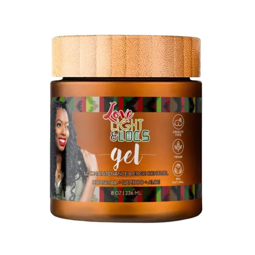 Love Light & Locs Gel for Retwist Edge Control Frizz Braids Sleek Lasting Hold Build up Free 8 oz