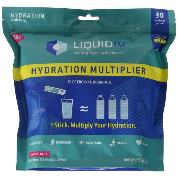 Liquid I.V.Hydration Multiplier,Electrolyte Powder,Easy Open Packets,Supplement Drink Mix(Passion Fruit,30 Count)