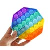 Rainbow Tie Die Basic Shapes Bubble Pop Game - Silicone Push Poke Bubble Wrap Fidget Toy - Press Bubbles to Pop Down Then Flip it over and Do it Again - Sensory Stress Toy OT (1 RANDOM SHAPE)