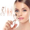 Arroyner 5 Pieces Eyelash Applicator Tool False Eyelashes Applicator Eyebrow Curler Eyebrow Scissors (Rose Golden)