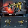 WULOBOOI M4 Gun Building Blocks Set, 2 in 1 DIY Assembling Gun or Mech Model, 375 Pieces Bricks Collectible Military Weapon Toy Set Gift for Boys Adult or Firearm Fans