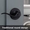 Kwikset Tustin Interior Passage Door Handle, Lever For Closet and Hallway Doors, Reversible Non-Locking Handle Lever, Matte Black, with Microban Protection