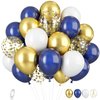 Navy Blue and Gold Balloons, Blue and Gold Balloons, Gold Confetti Balloons Navy Blue Gold Latex Balloons for Boys Birthday Baby Shower, Wedding Anniversary Party Supplies