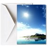 Funeral Memorial Service Thank You Cards with Envelopes (25 Count) FTKC1007 The Island (Family Name Custom Printed - Enter Family Name)