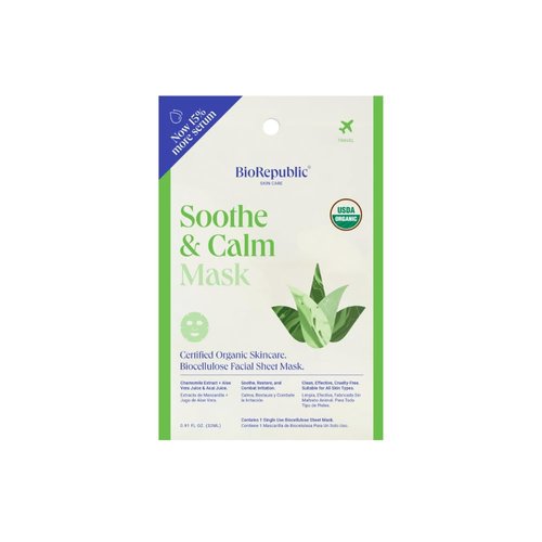 BIOREPUBLIC Organic Soothe & Calm Facial Sheet Mask, 1.08 FZ