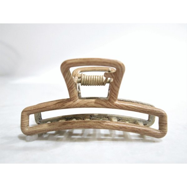 Generic Faux bamboo wood medium/small metal slim hair claw clip for fine hair