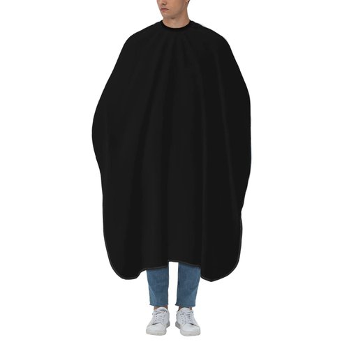CLOAZKU Customize Hair-Salon Capes, Personalize Your Own Barber Cape for Haircutting Makeup Colorings Styling, PureBlack