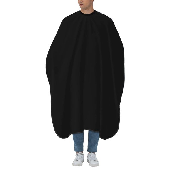CLOAZKU Customize Hair-Salon Capes, Personalize Your Own Barber Cape for Haircutting Makeup Colorings Styling, PureBlack
