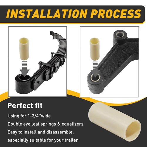 722106 Nylon Trailer Leaf Spring Bushings 9/16" I.D. x 1-3/4" Universal Fit, 8-Pack