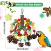 MQUPIN Parrot Toys,Nuts Nutrient-Rich Bird Toys,Natural Wooden Parrot Cage Bite Toy,Cockatoo Toys Containing Cuttlefish Bones,Pine Cones,Wooden Mangoes and Carambola for African Greys,Cockatoo,Budgie