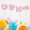 24Pcs Baby Girl Cupcake Toppers Pink Glitter Moon Star Sweet Baby Girl Cupcake Picks Decorations for Gender Reveal Baby Shower Kids Girls Birthday Party Supplies