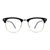 Iconic Brownline Half Rim Blue Light Blocking Computer Glasses Black Silver