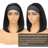 XC CLOUDS Headband Wigs Human Hair 8 Inch Bob Headband Wigs For Black Women Wear And Go Short Bob Wigs Glueless Wigs Human Hair Natural Black Headband Wig Human Hair Straight 150% Density