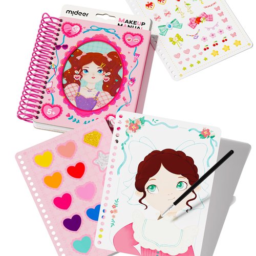 MiDeer Fashion Design Sketchbook with Watercolor Painting, Princess Dress-up Activity Book with Stencils and Stickers, Make-Up Fashion Designer Kits for Kids 5 6 7 (Ode to My Sweetheart)