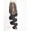 Human Hair Body Wave Lace 2x6 Kim K Closure Brazilian Remy Hair Middle Part Transparent Swiss Lace Wavy Closure with Baby Hair Natural Black Color (14 inch, 2x6 Closure)