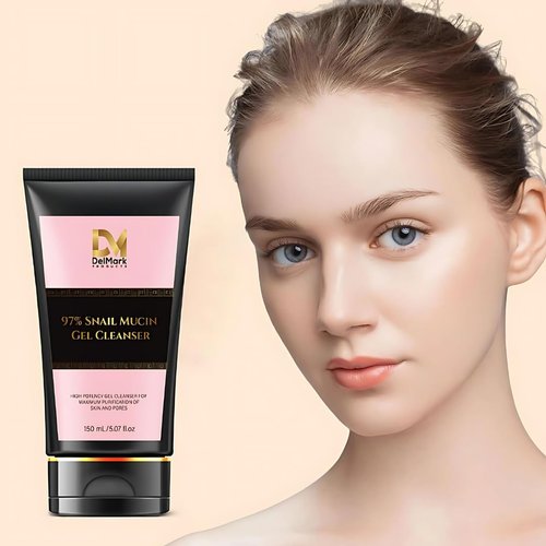 DelMark Products Snail Mucin Gel Cleanser, 5.07 Fl Oz / 150 mL, High Potency Gel Cleanser for Dry & Sensitive Skin with Mucin 97% Power - Korean Skincare