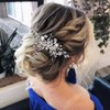 Jeairts Rhinestone Wedding Hair Accessories Crystal Bridal Hair Pieces Flower Wedding Headpiece Hair Dress Bridal Hair Comb for Brides and Bridesmaids