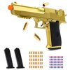 Trokiomi Soft Bullet Gold Toy Gun - Blaster with Shell Ejecting - Toy Pistol Gift Box for Christmas Birthday Present for Boys Girls Adults Age 8+
