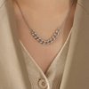 TseanYi Chunky Chain Pendant Necklace Silver Cuban Chain Necklace Curb Chain Classic Necklace Thick Chain Choker Necklace Boho Chunky Chain Clavicle Necklace Short Chain Necklace