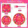 Sunnychicc 96 Pcs Final Fiesta Bachelorette Party Tableware Set Includes 7'' 9'' Paper Cactus Plates Napkins Forks Mexican Independence Day Supplies Cinco De Mayo Party Favos for 24 Guests