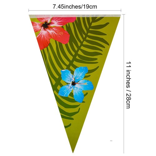FEPITO 2 Pack Hawaiian Bunting Banners Luau Tropical Bunting 6 Meters for Summer Luau Tiki Beach Party Decorations