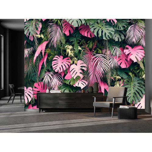 Cliouar-Wall Mural Wallpaper for Bedroom Living Room 3D Mural Monstera Tropical Plant Green Plant Banana Leaf Palm Leaf 103" x 69" (Not Self-Adhesive)