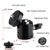 Universal 1/4" Swivel Mini Ball Head Screw Tripod Mount with Hot Shoe（2 Pack）, Eszkozta 360 Degree Rotating Mount Base Adapter for DSLR Cameras HTC Vive Tripods Monopods Camcorder Light Stand…