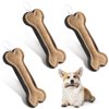 3 Pieces Leather Dog Toy Bone Toy Dog Tug Toy Interactive Dog Toys with Strong Rope Handle for Aggressive Chewers Puppy Teething, 6 Inch