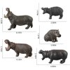 Simulation Wild Life Animal Figures Model Hippo Family Playset Desktop Decoration Education Cognitive Toy Collection Party Favors Toys for Boys Girls Kid(5 pcs)