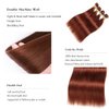 Reddish Brown Straight Bundles Human Hair Copper Red Brown Bundles Color 33 Human Hair Aubuwn Straight Bundles Double Weft Brazilian Remy Hair Extensions for Black Women (22 22 22 Inch 3 Bundles)