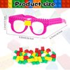 Hxezoc 12 Pcs DIY Building Bricks Glasses Building Blocks Games for Kids Creative Building Block Glasses Party Favors, Carnival Birthday Party, Classroom Games Supplies