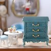 LOGOFUN Dollhouse Bedside Cabinet Miniature Drawer Cabinet Mini Bedside Table for Doll House Bedroom Furniture Accessories