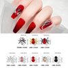 30Pcs Halloween Nail Charms 3D Spider Nail Charm Gold Silver Spider Nail Red Jewelry Gems Shiny Alloy Designs Goth Nail Charm Nail Set for Women Acrylic Nails Supplies DIY Horror Nail Art Decorations