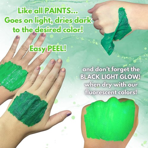 Fluorescent Green Liquid Latex Body Paint - 32 Oz for Adults and Kids, Zombie Skin Makeup Paint, Ideal for Schools, Parties, Theater, Cosplays, Carnivals
