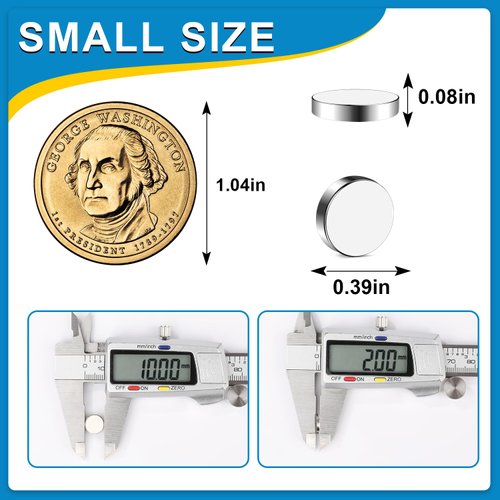 Small Magnets, 60Pack Refrigerator Magnets 10x2mm Rare Earth Magnets Neodymium Magnets for Crafts, Whiteboard, Kitchen Cabinet