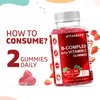 Vitamatic Vitamin B Complex Gummies with Vitamin C & Inositol - Natural Strawberry Flavor - 60 Gummies (3 Bottles)