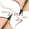 GGUP 2 in 1 Eyebrow Pencil, 2024 New Upgrade 3D Microblading Eyebrow Tattoo Pencil 4 Fork Tips with Eyeliner, Multifunction Dual Head Microblading Eyebrow Pencil Waterproof Eye Makeup Tools