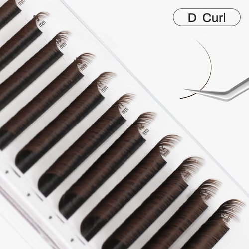 NATUHANA Colored Eyelash Extensions 0.07mm D Curl 8-14mm Mixed Tray Color Lash Supplies Individual Classic Colorful Lash Extensions Dark Brown Volume Lash Extensions (Black+Brown;0.07 D, 8-14 MIX)