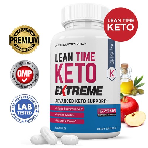Lean Time Extreme Keto Pills 1675MG New & Improved Formula Contains Apple Cider Vinegar Extra Virgin Olive Oil Powder Green Tea Leaf 60 Capsules