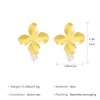 YienDoo Boho Big Flower Drop Earrings Vintage Gold Floral Petal Dangle Earrings Statement French Flower Pearl Drop Earrings Studs Wedding Bridesmaid Earrings Jewelry for Women