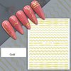 12 Sheets Gold Nail Stickers Decals Gold Line Nail Decals for Nail Art Nail Art Stickers 3D Self Adhesive Metal Stripe Wave Nail Sticker Nail Designs Nail Art Supplies for Women Manicure Decorations