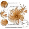 Durzasvo Women's Fascinators Tea Party Wedding Derby Mesh Flower Pearl Feather Fascinator Hat with Headband and Clip Gold