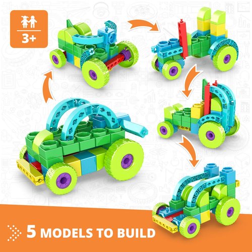 Engino STEAM Labs Learning About Vehicles Building Block & Construction Toy for Ages 3+
