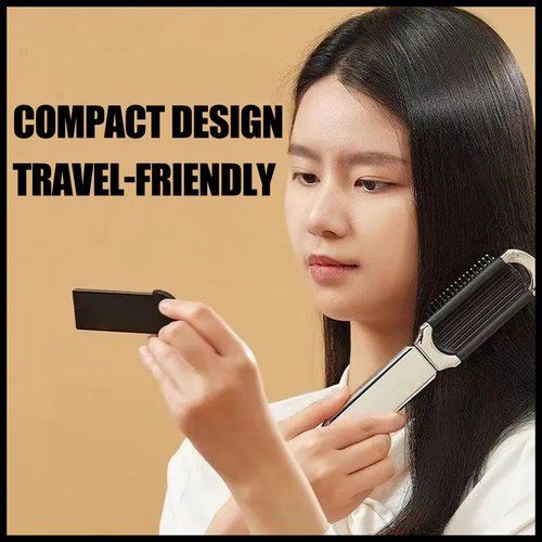 MIELIKKI Folding Hair Brush with Mirror, Rhinestone Travel Hair Brush, Portable Pocket Size, Mini Hair Brush, Massage Comb Compact, Collapsible Hair Styling Tools