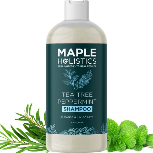 Rosemary Tea Tree Mint Shampoo - Clarifying Shampoo for Build Up and Flakes with Peppermint Oil and Tea Tree Essential Oil for Dry Scalp Treatment - Deep Cleansing Peppermint Tea Tree Shampoo (16oz)